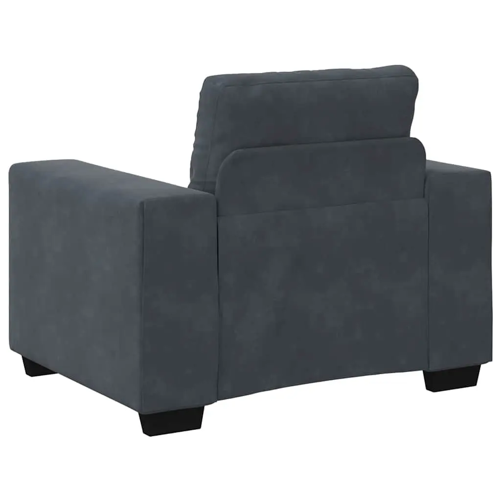 Grey Velvet Sofa Chair for Relaxing and Unwinding