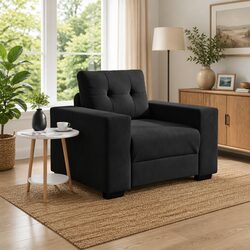 Versatile Black Velvet Armchair for Home Use