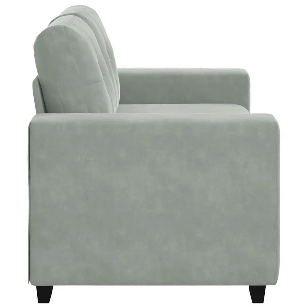 Loveseat Sofa Velvet Fabric Grey 160x77x82cm Modern Two Seater Couch