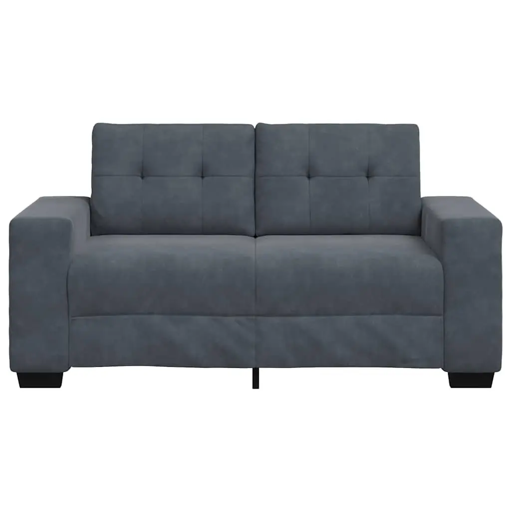 Loveseat Sofa Dark Grey Velvet 2 Seater Couch Living Room Bedroom Study