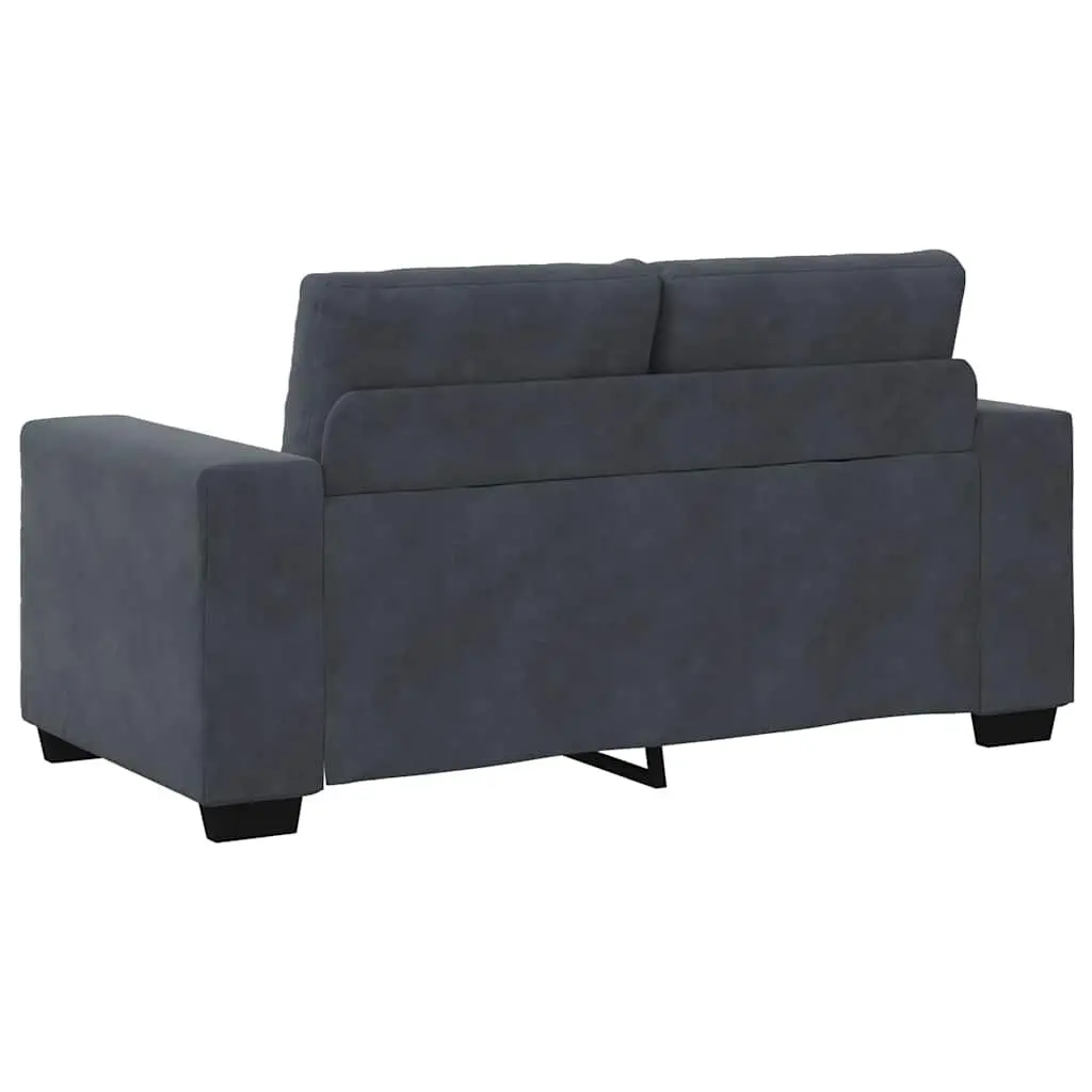 Loveseat Sofa Dark Grey Velvet 2 Seater Couch Living Room Bedroom Study