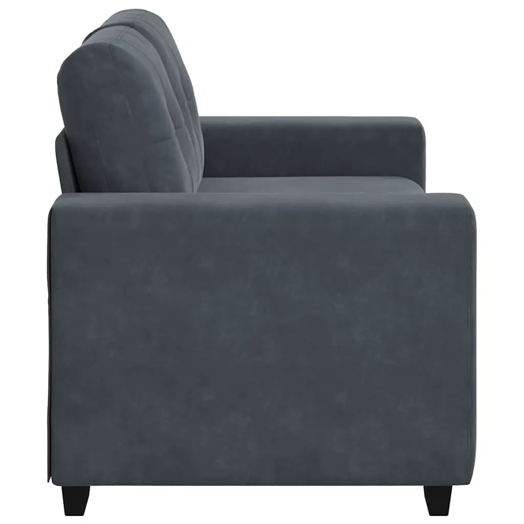 Loveseat Sofa Dark Grey Velvet 2 Seater Couch Living Room Bedroom Study