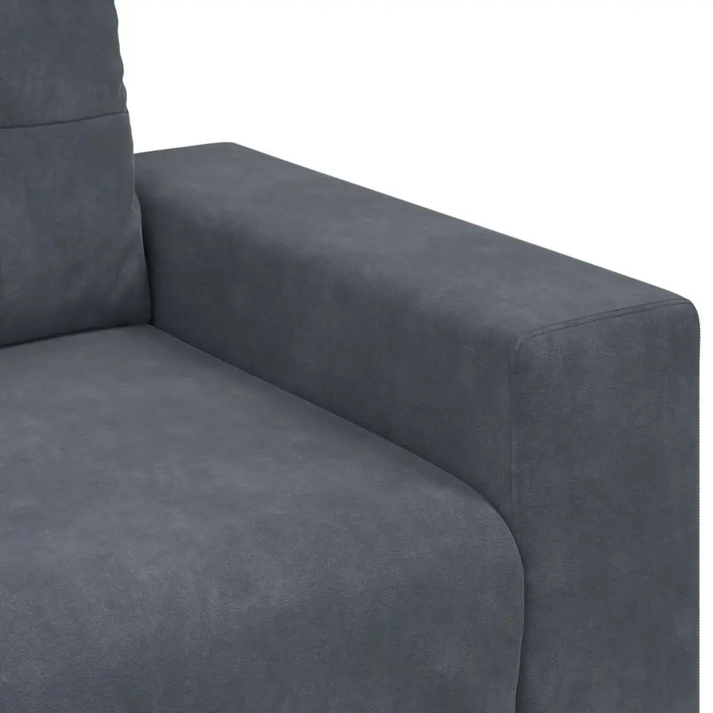 Loveseat Sofa Dark Grey Velvet 2 Seater Couch Living Room Bedroom Study