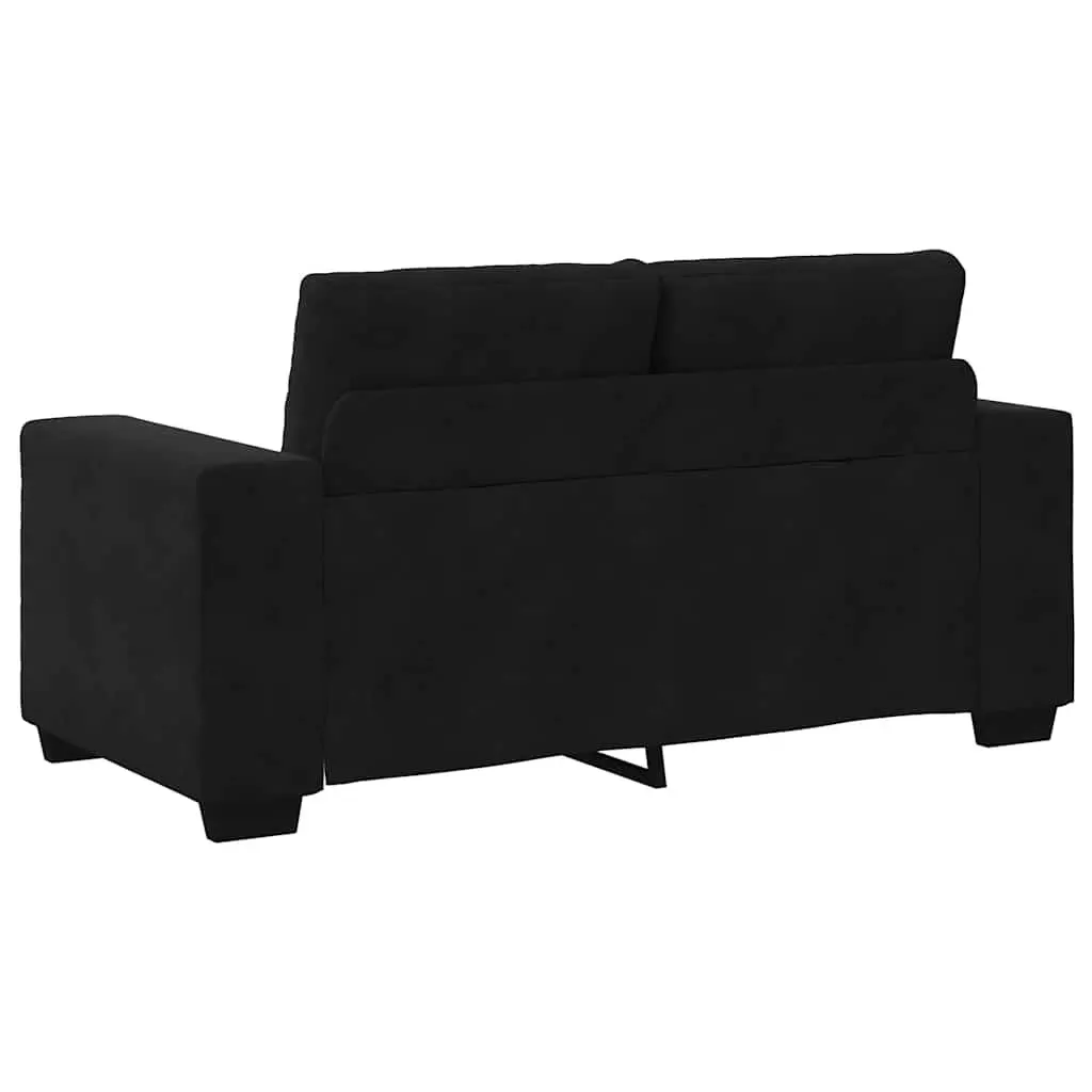 Loveseat Sofa Black Velvet 2 Seater Couch 160x77x82cm Living Room Bedroom