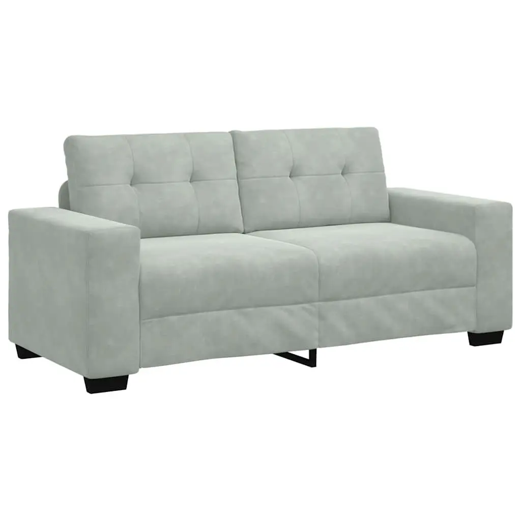 Loveseat Sofa Light Grey Velvet 2 Seater Couch Living Room Bedroom Furniture
