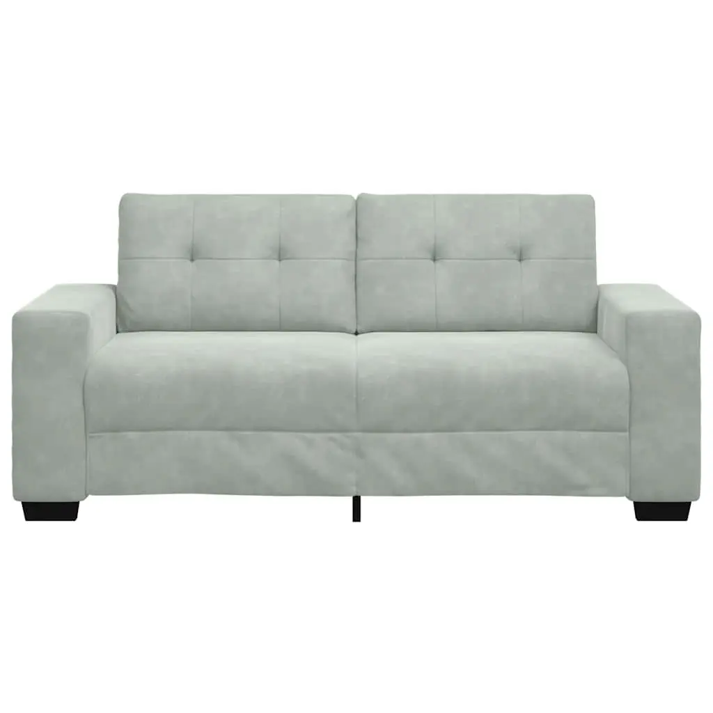 Loveseat Sofa Light Grey Velvet 2 Seater Couch Living Room Bedroom Furniture