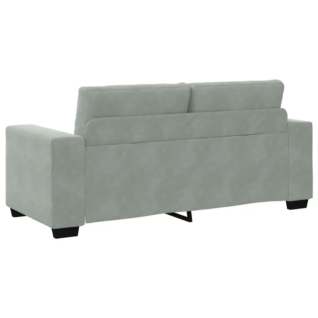 Loveseat Sofa Light Grey Velvet 2 Seater Couch Living Room Bedroom Furniture
