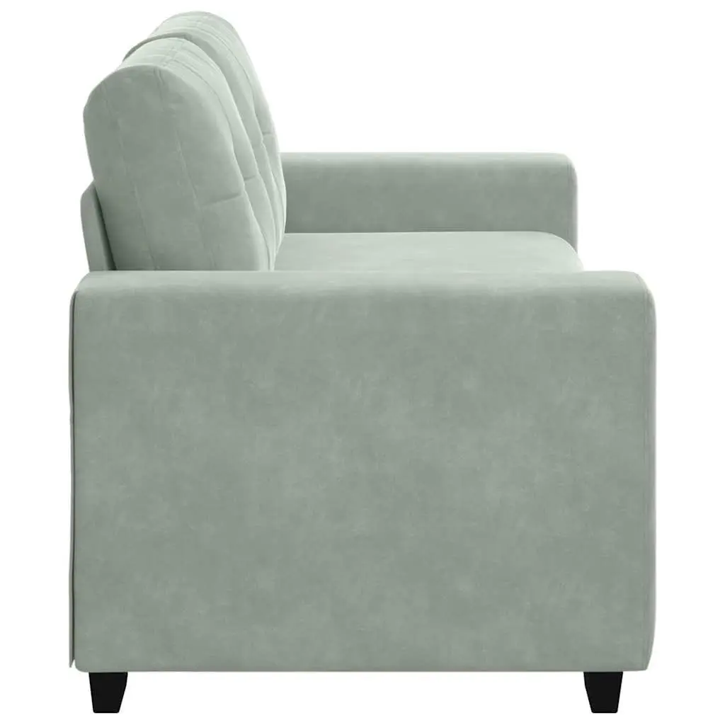 Loveseat Sofa Light Grey Velvet 2 Seater Couch Living Room Bedroom Furniture