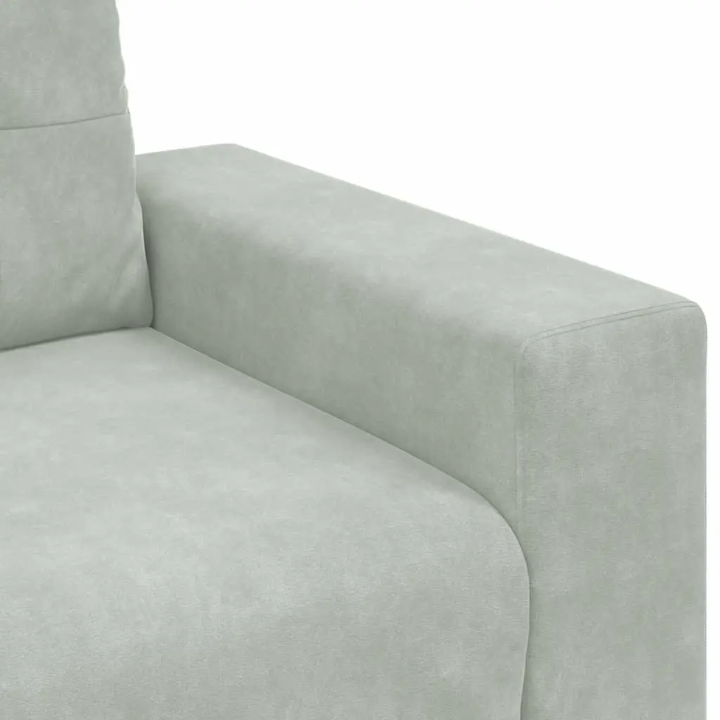 Loveseat Sofa Light Grey Velvet 2 Seater Couch Living Room Bedroom Furniture