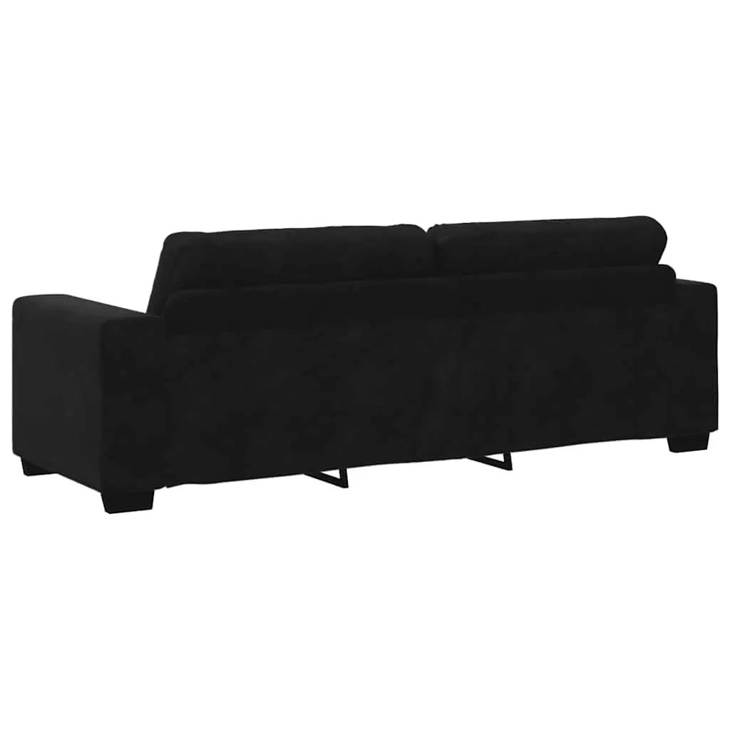 3-Seater Sofa Velvet Black 220x78x80cm