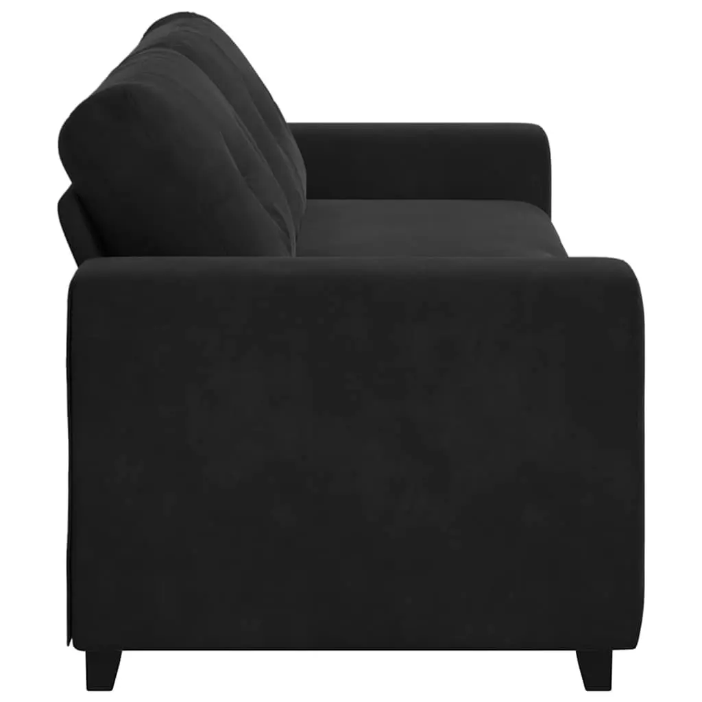 3-Seater Sofa Velvet Black 220x78x80cm