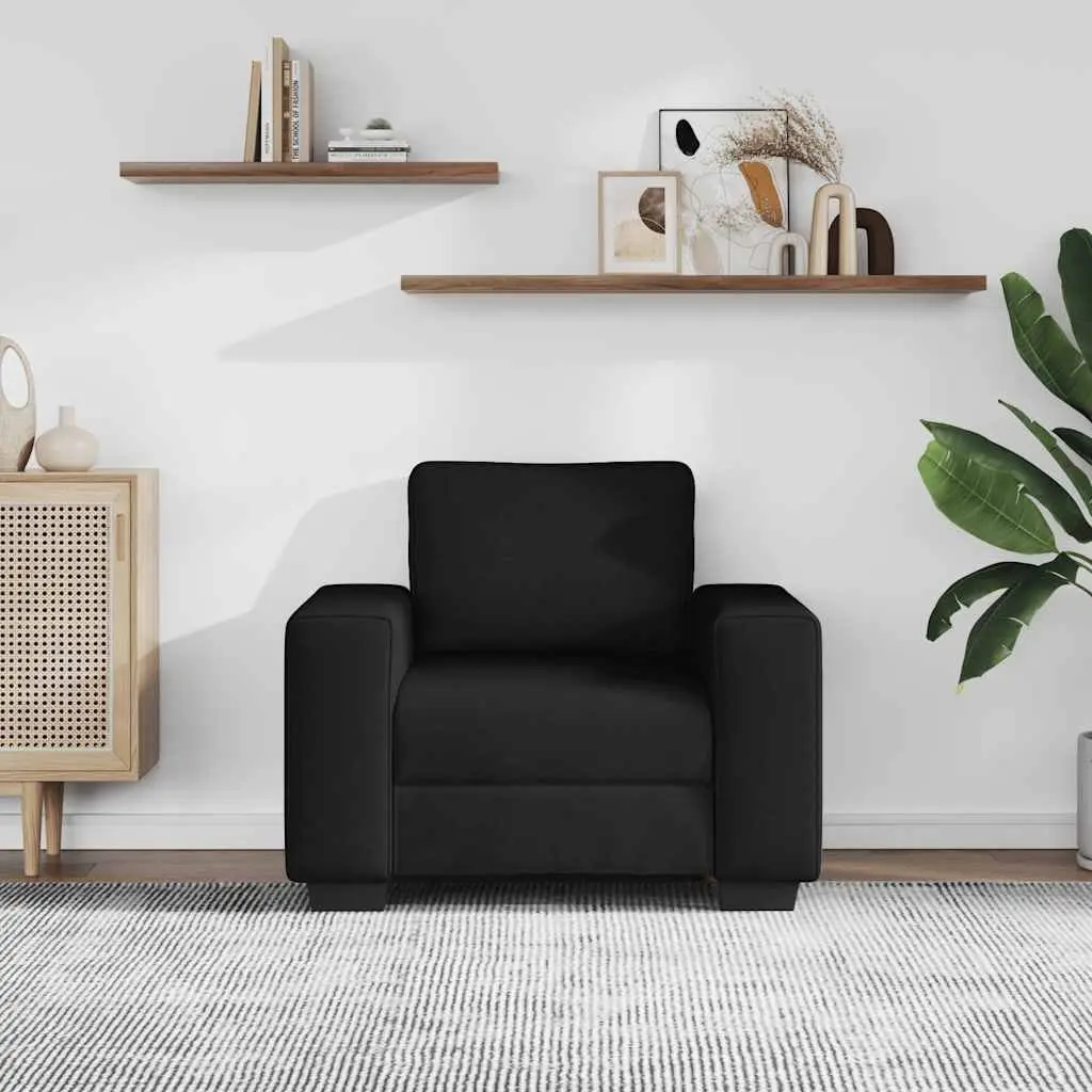 Sofa Chair Polyester Fabric Black 100x77x82cm