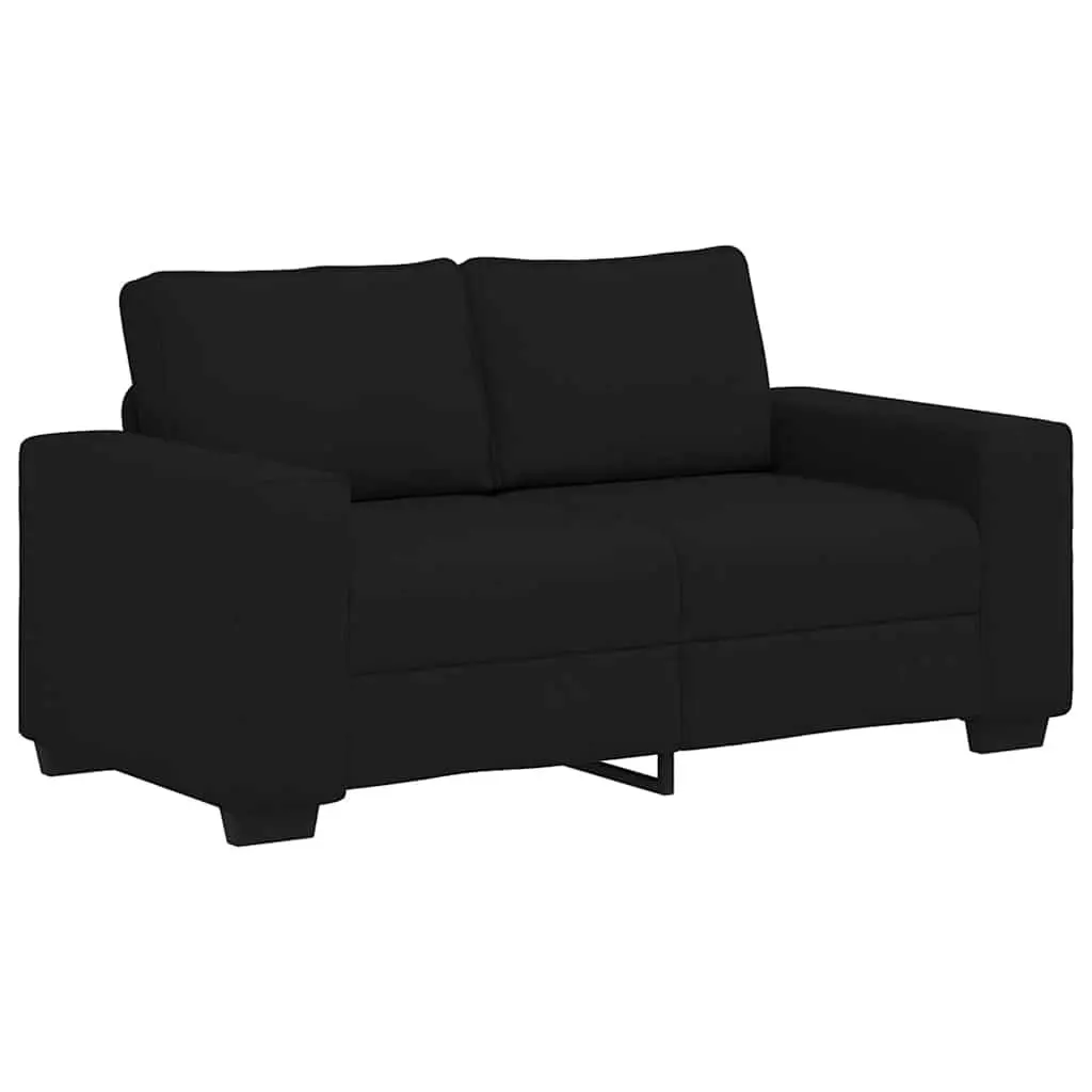 2-Seater Sofa Black Fabric Lounge Living Room Furniture Couch 160x77x82 cm