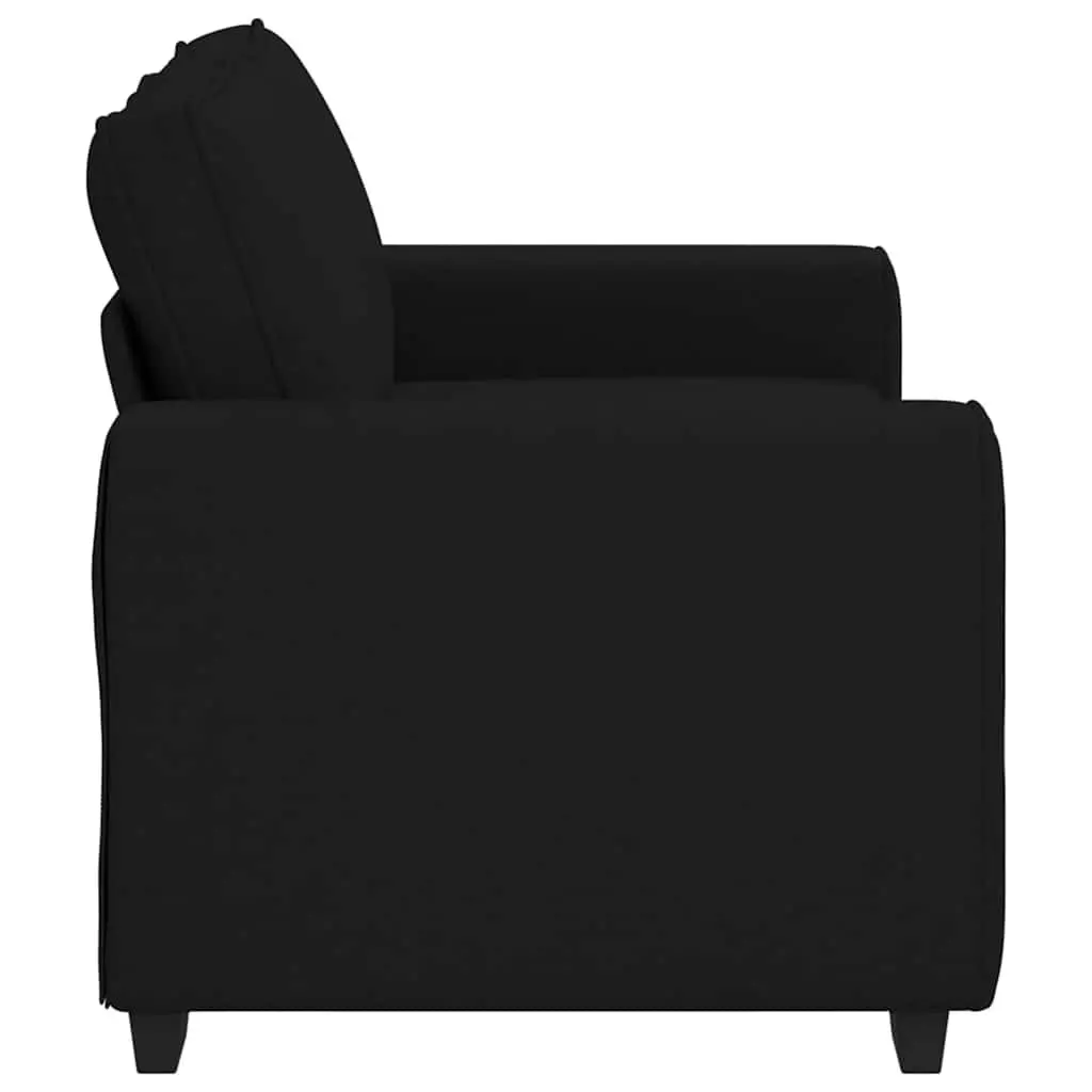 2-Seater Sofa Black Fabric Lounge Living Room Furniture Couch 160x77x82 cm
