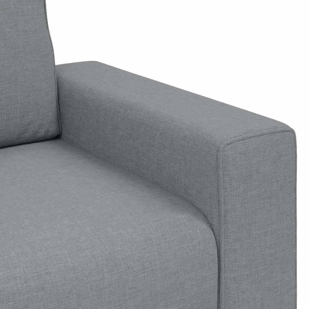3-Seater Sofa Polyester Fabric Grey 220x77x82cm Wooden and Metal Frame