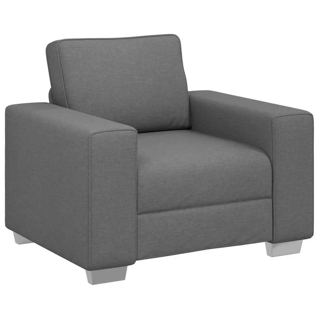 Modern Fabric Sofa Chair Grey 100cm Lounge Seat Armrests Living Room Furniture