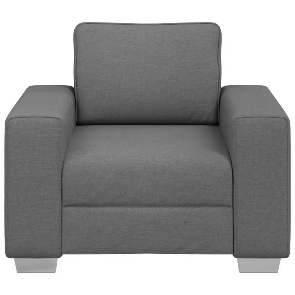 Modern Fabric Sofa Chair Grey 100cm Lounge Seat Armrests Living Room Furniture
