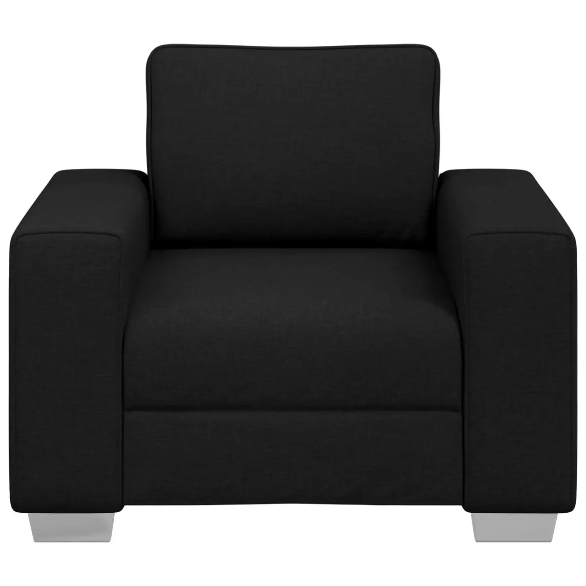Fabric Sofa Chair 100cm Black Modern Indoor Seating with Wide Armrests
