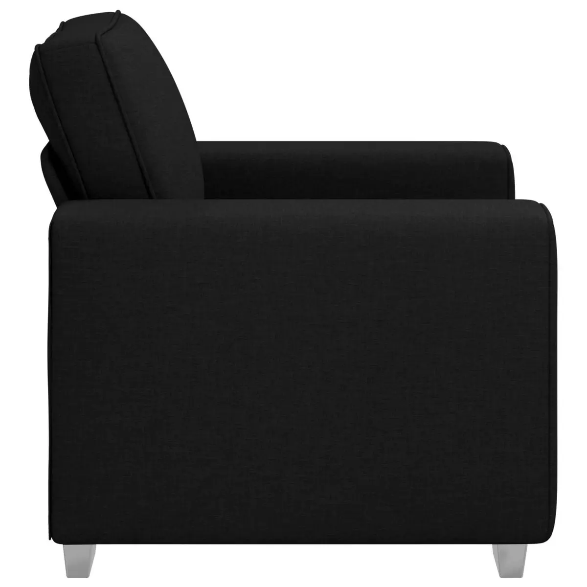 Fabric Sofa Chair 100cm Black Modern Indoor Seating with Wide Armrests