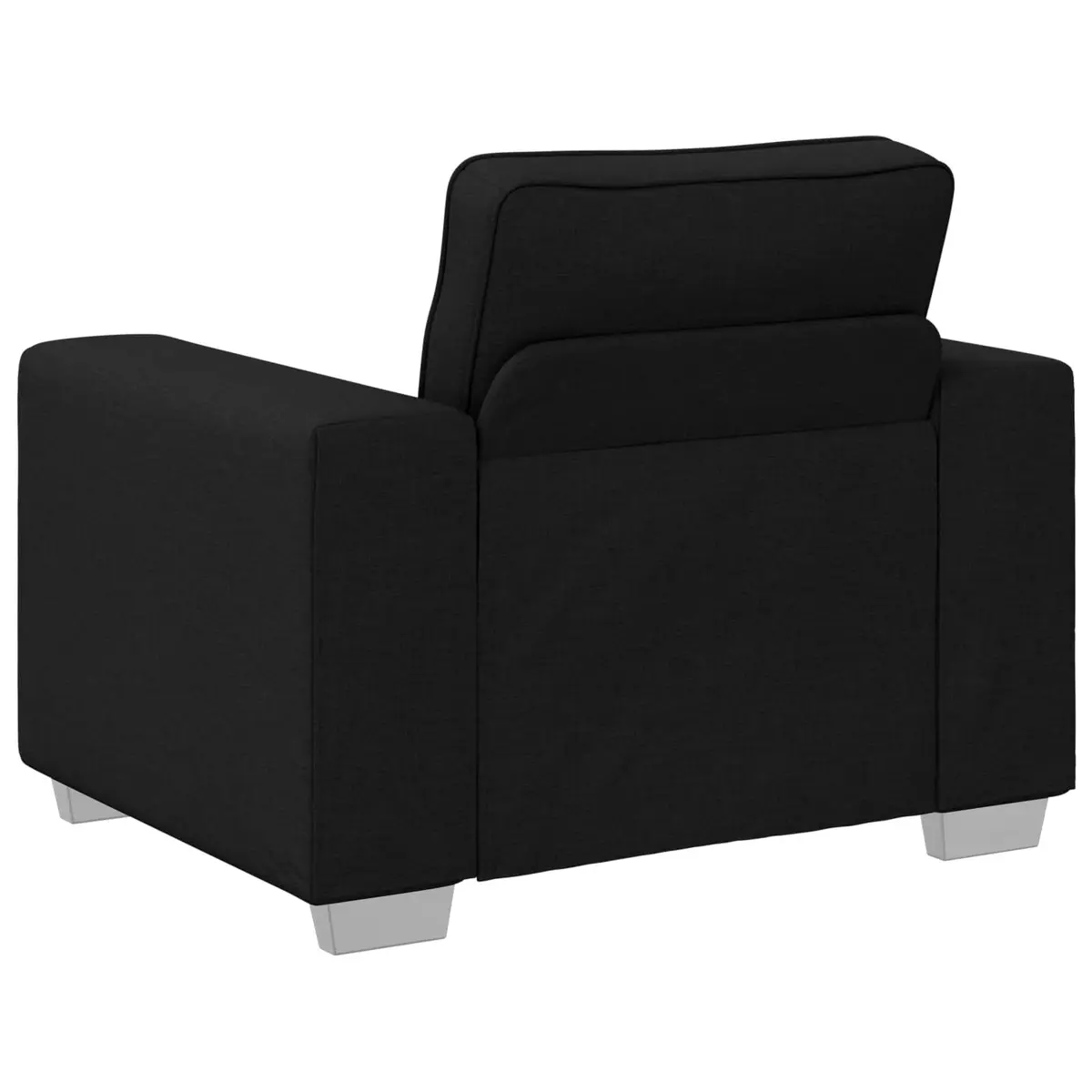 Fabric Sofa Chair 100cm Black Modern Indoor Seating with Wide Armrests