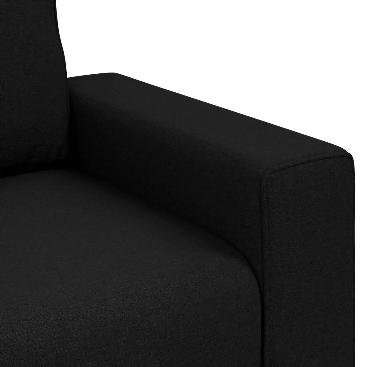 Fabric Sofa Chair 100cm Black Modern Indoor Seating with Wide Armrests