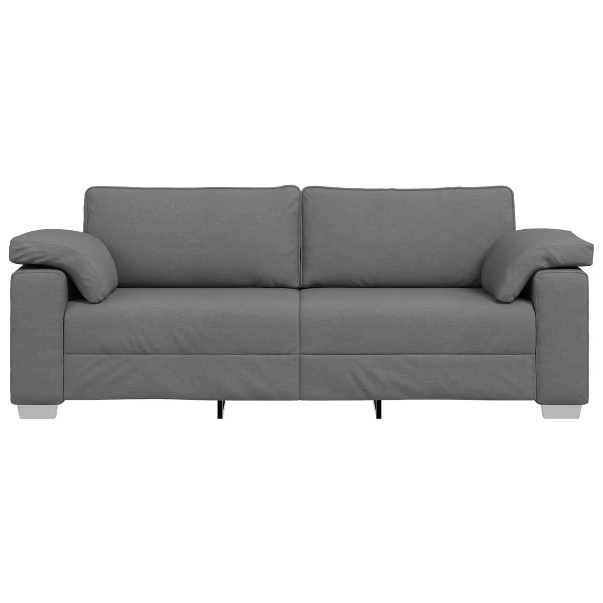 3-Seater Sofa Grey Fabric 220cm Modern Living Room Couch Armrest Lounge Seat