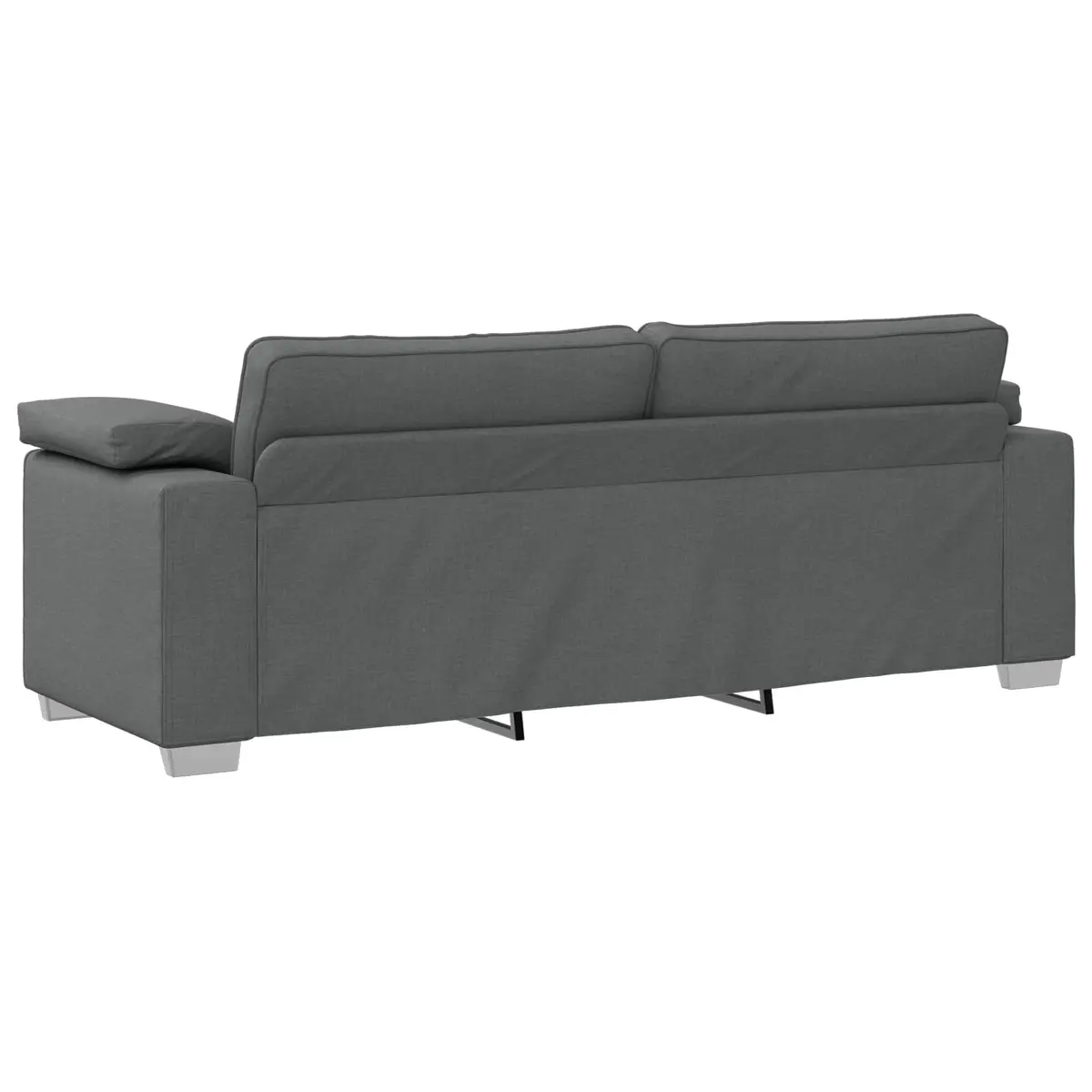 3-Seater Sofa Grey Fabric 220cm Modern Living Room Couch Armrest Lounge Seat