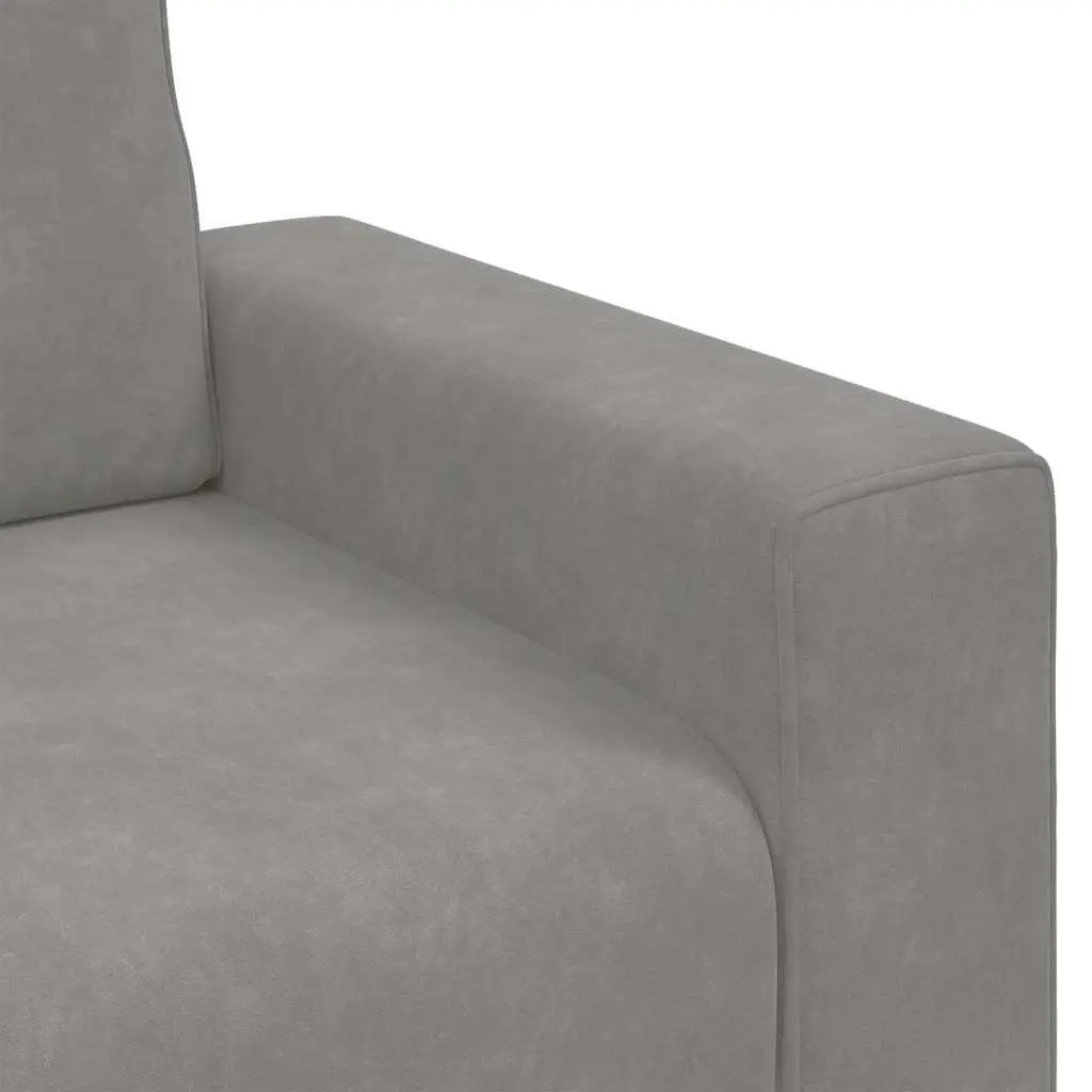 Sofa Chair Light Grey Velvet Lounge Seat Padded Armchair Living Room Furniture