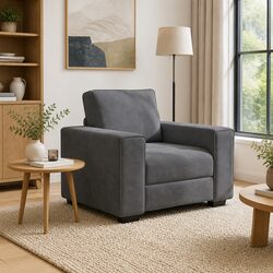 Versatile Dark Grey Velvet Sofa Chair for Any Room