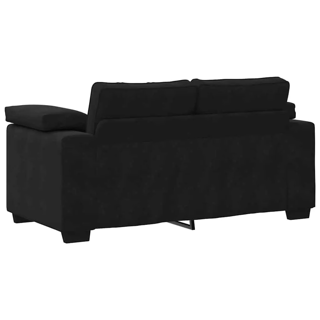 Two Seater Sofa Velvet Black 160x77x82cm Modern Loveseat for Relaxation