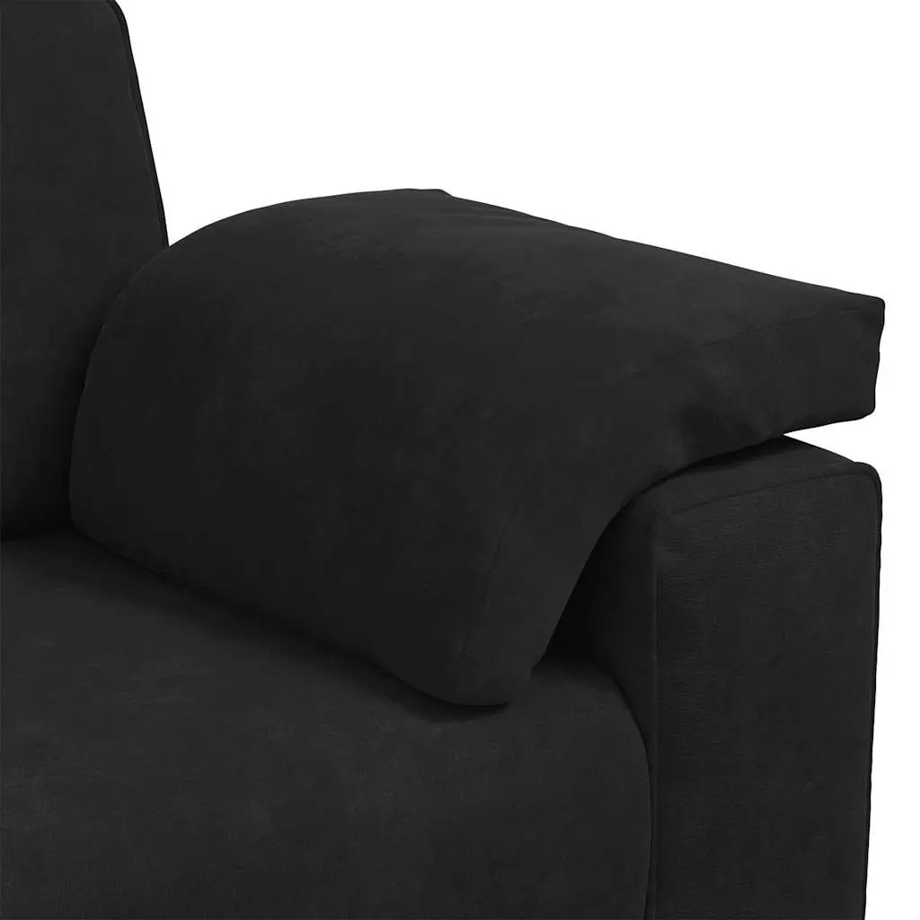 Two Seater Sofa Velvet Black 160x77x82cm Modern Loveseat for Relaxation