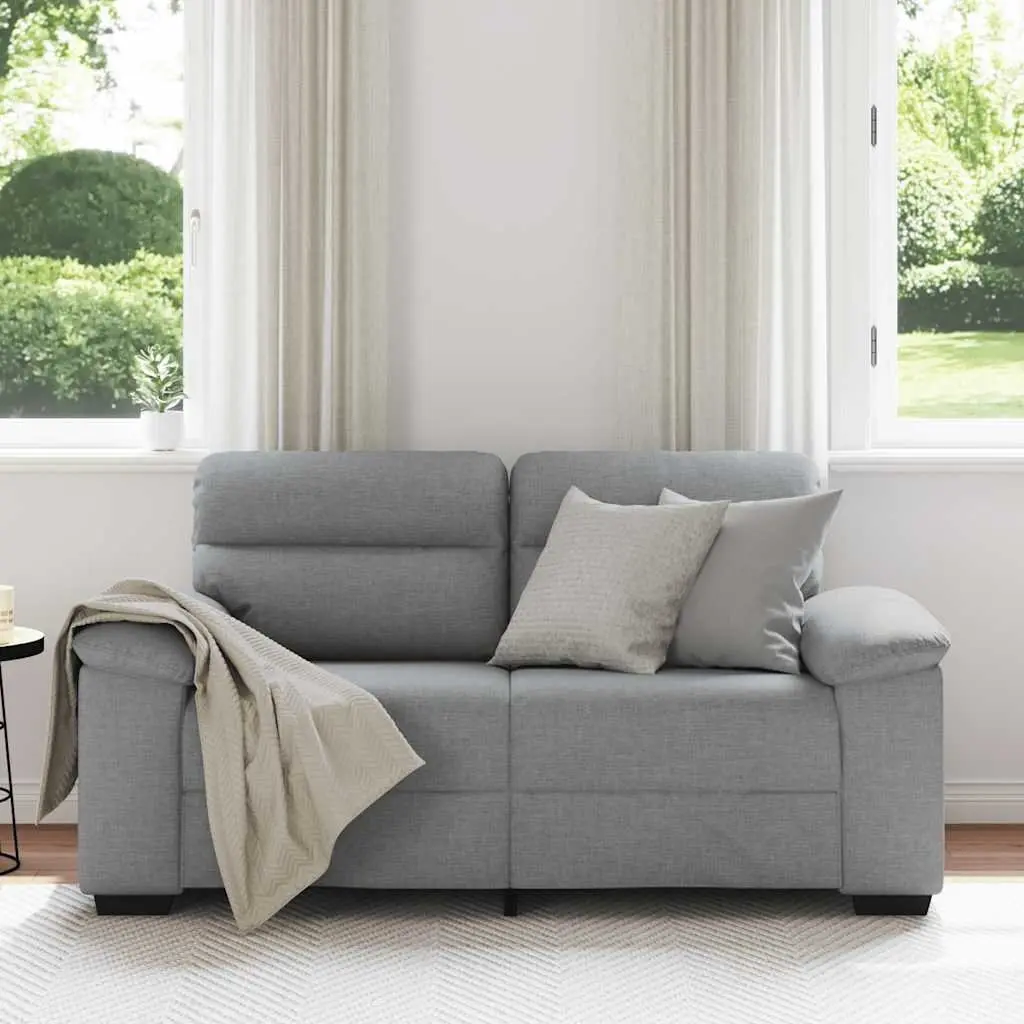 Grey Polyester Fabric Sofa 2-Seater Upholstered Lounge Couch Living Room Furniture 160Wx81Dx84Hcm