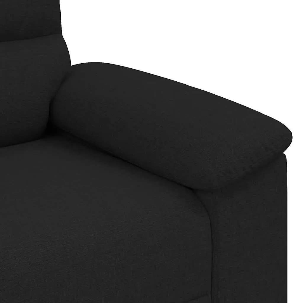 2-Seater Sofa Black Fabric Living Room Lounge Couch Armrests 160x81x84 cm