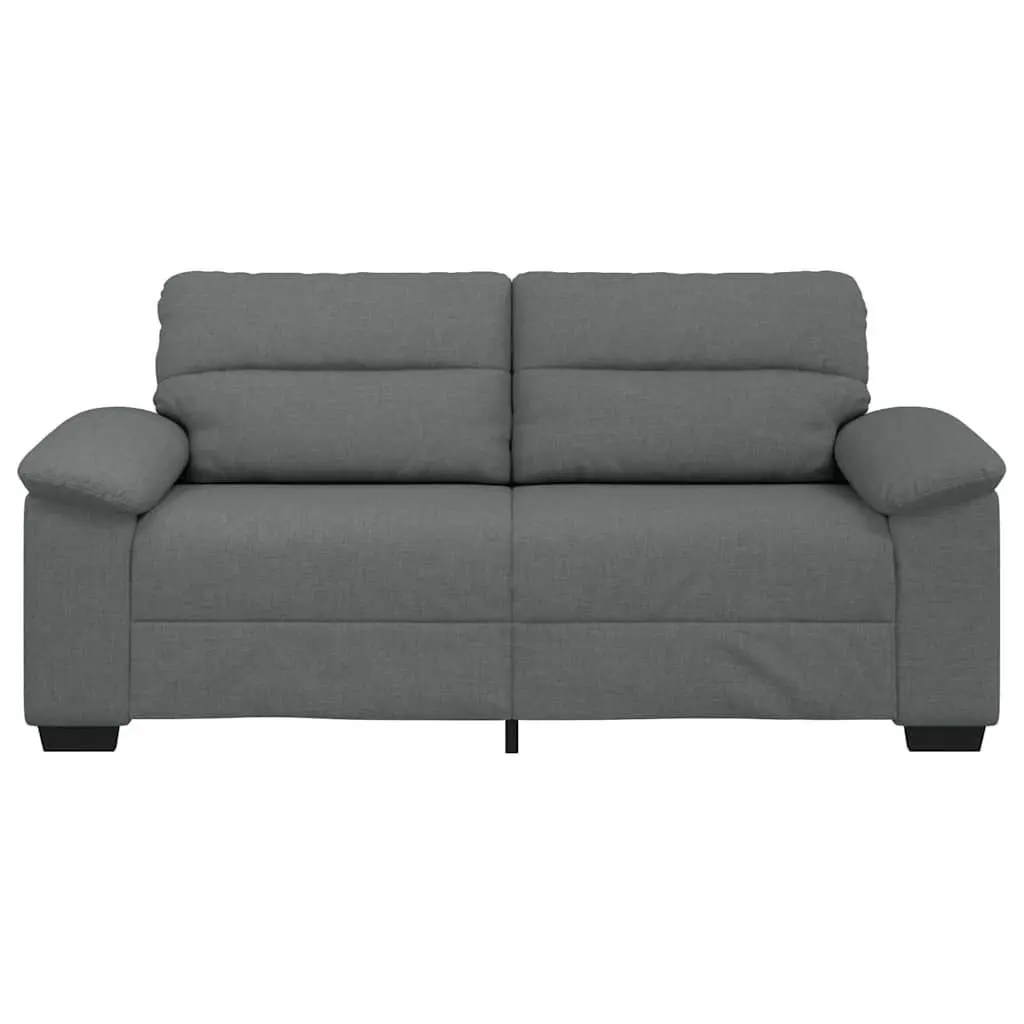 2-Seater Sofa Dark Grey Fabric Lounge Couch Living Room Upholstered Settee 180cm