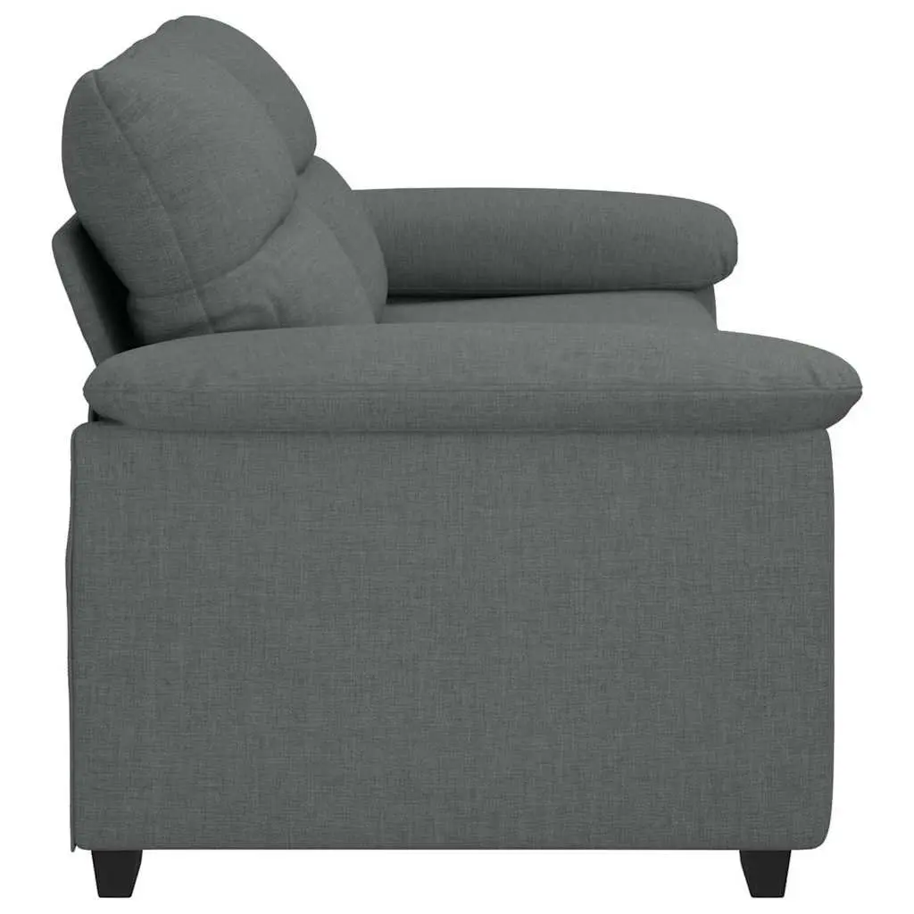 2-Seater Sofa Dark Grey Fabric Lounge Couch Living Room Upholstered Settee 180cm