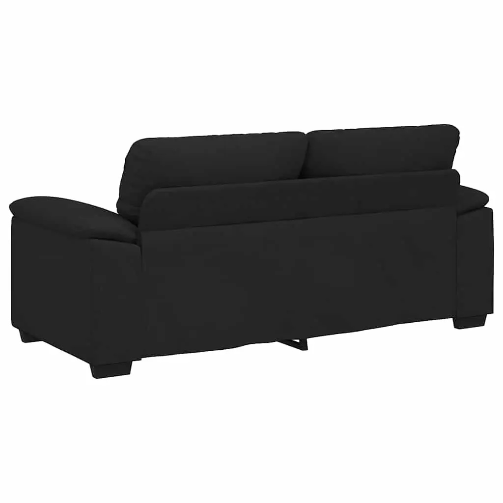 2-Seater Sofa Black Fabric Lounge Living Room Furniture Comfortable Armrests