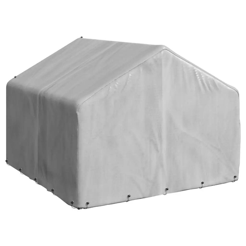 Outdoor Dog Kennel 2x2x1.5m Silver Galvanised Steel Pet Cage Weatherproof Cover
