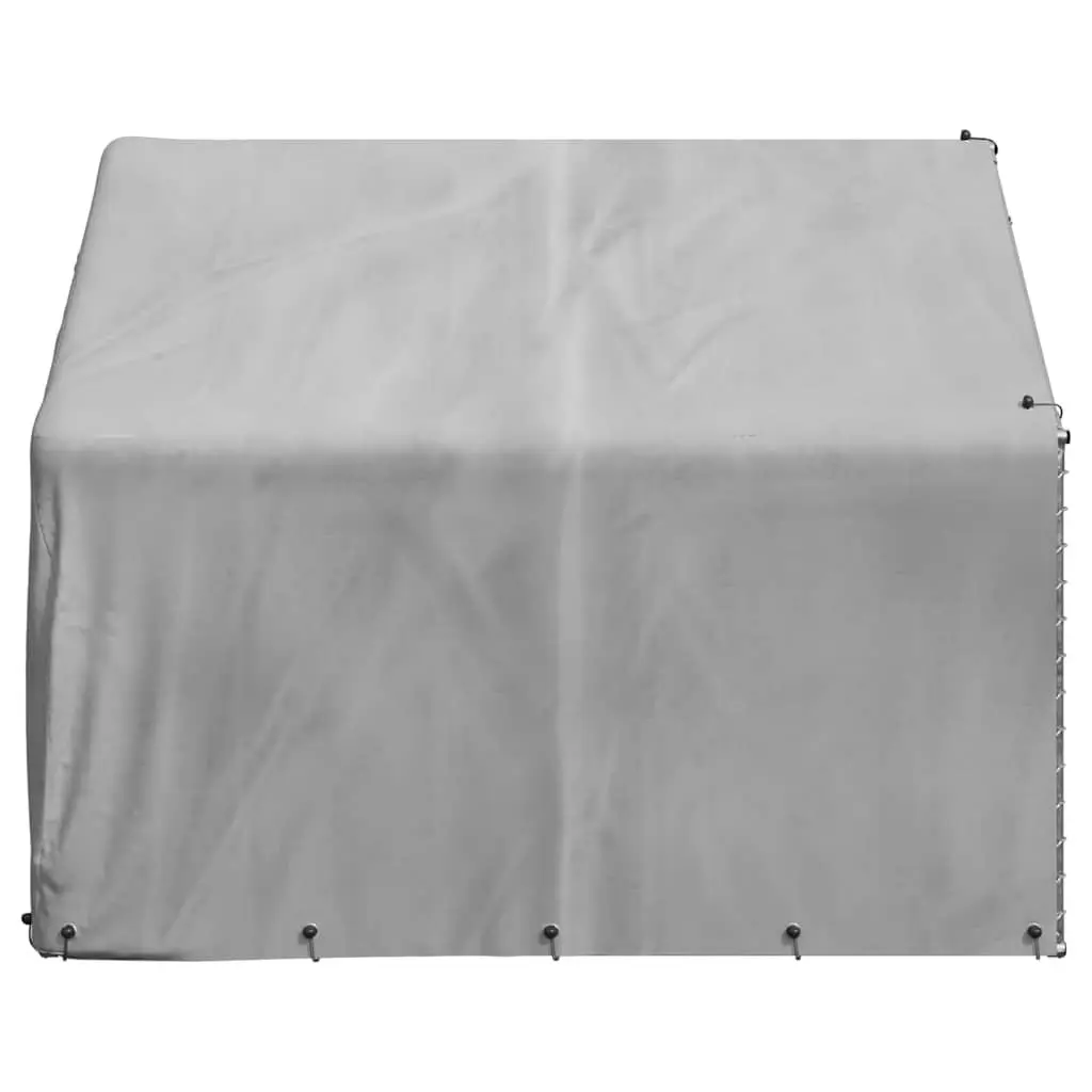 Outdoor Dog Kennel 2x2x1.5m Silver Galvanised Steel Pet Cage Weatherproof Cover