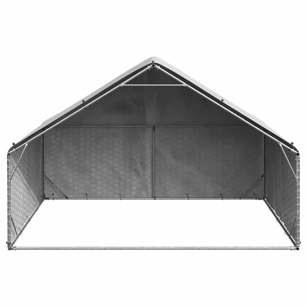 Outdoor Dog Kennel 3x2x1.9m with Roof Cover Galvanised Steel Cage Run