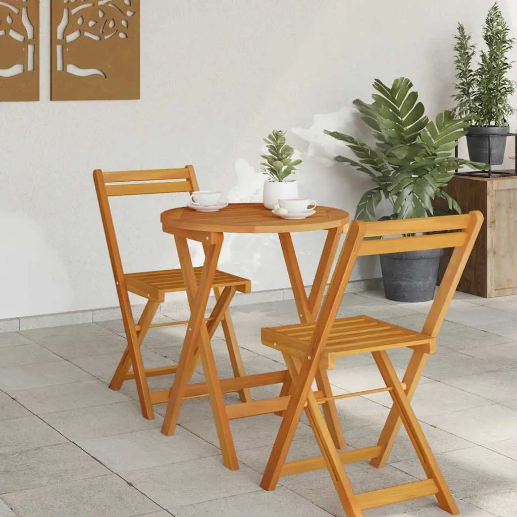 Outdoor Folding Table Solid Acacia Wood 60x60x72cm Brown Garden Dining