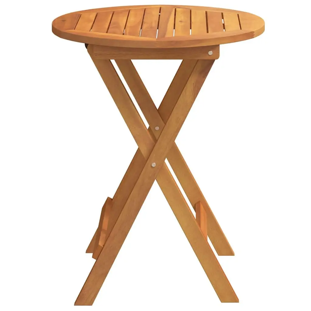 Outdoor Folding Table Solid Acacia Wood 60x60x72cm Brown Garden Dining