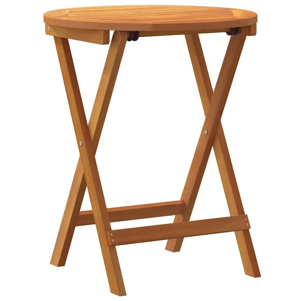 Outdoor Folding Table Solid Acacia Wood 60x60x72cm Brown Garden Dining