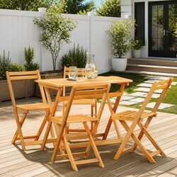 Functional 5-Piece Folding Bistro Set for Any Outdoor Space