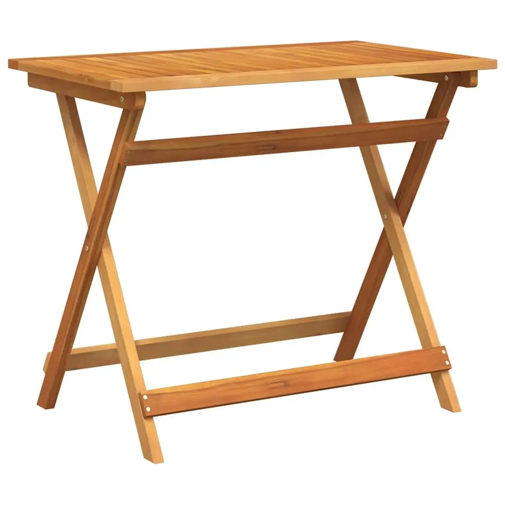 Outdoor Bistro Set Solid Acacia Wood 5 Pieces Folding Chairs Table Brown