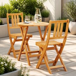 Practical Folding Bistro Set for Garden and Balcony Use