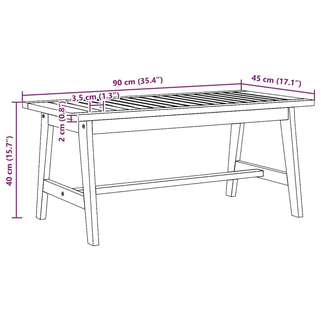 Solid Acacia Wood Coffee Table for Garden Areas