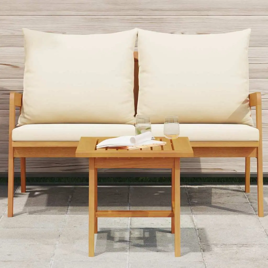 Solid Acacia Wood Side Table Outdoor Garden Furniture Oil Natural 45x45x40cm