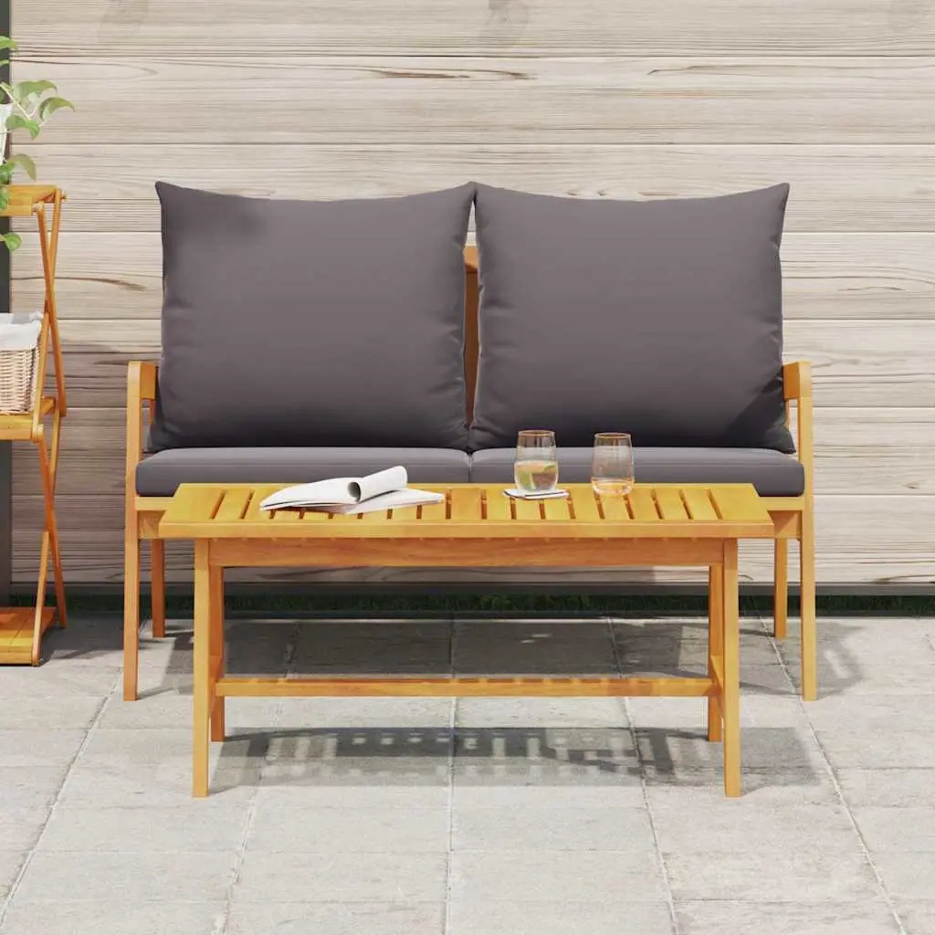 Bistro Set Outdoor Garden Patio Chairs Table Solid Acacia Wood 2 Piece Brown