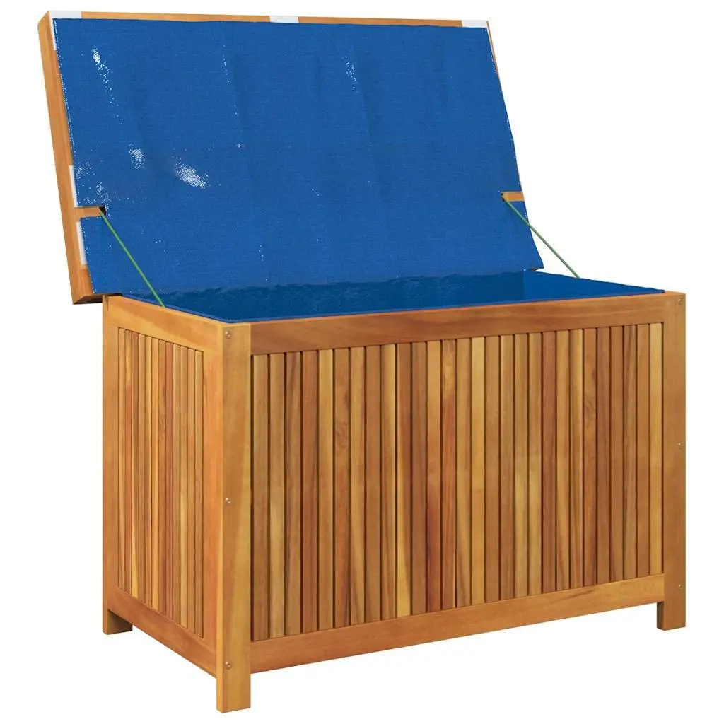 Outdoor Storage Box Acacia Wood 90x50x60.5 cm Brown Garden Cushion Organiser with Hinged Lid