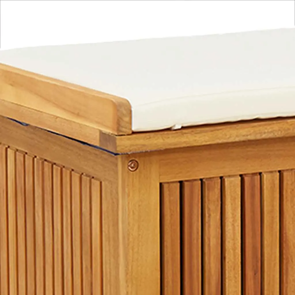 Outdoor Storage Box Acacia Wood 90x50x60.5 cm Brown Garden Cushion Organiser with Hinged Lid